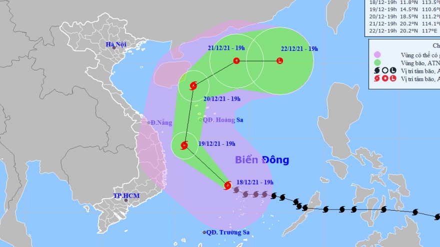 Bão số 9 cách Bình Định-Khánh Hòa khoảng 470km về phía Đông Đông Nam